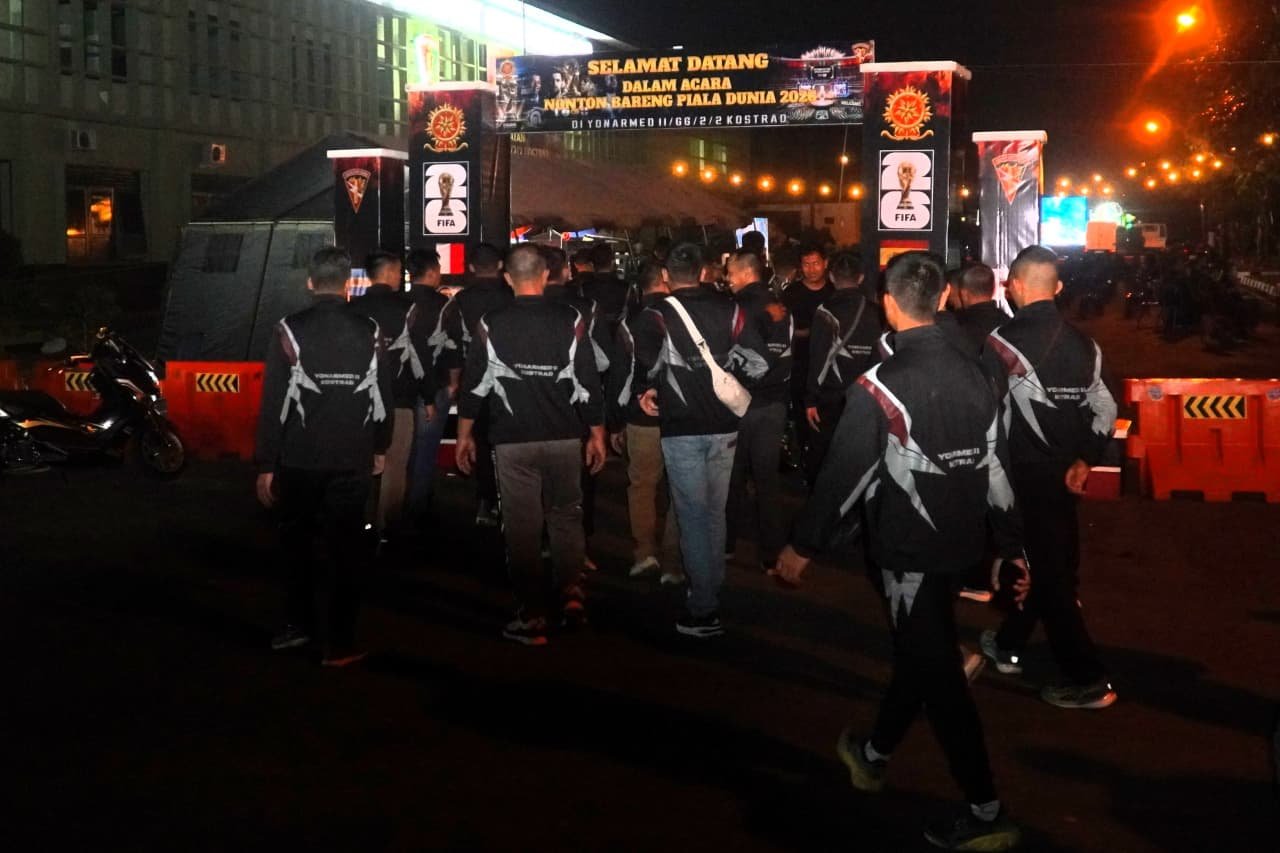 Nobar Semifinal Piala Dunia 2026 Bersama Yonarmed 11 Kostrad. - thewasesanews.com