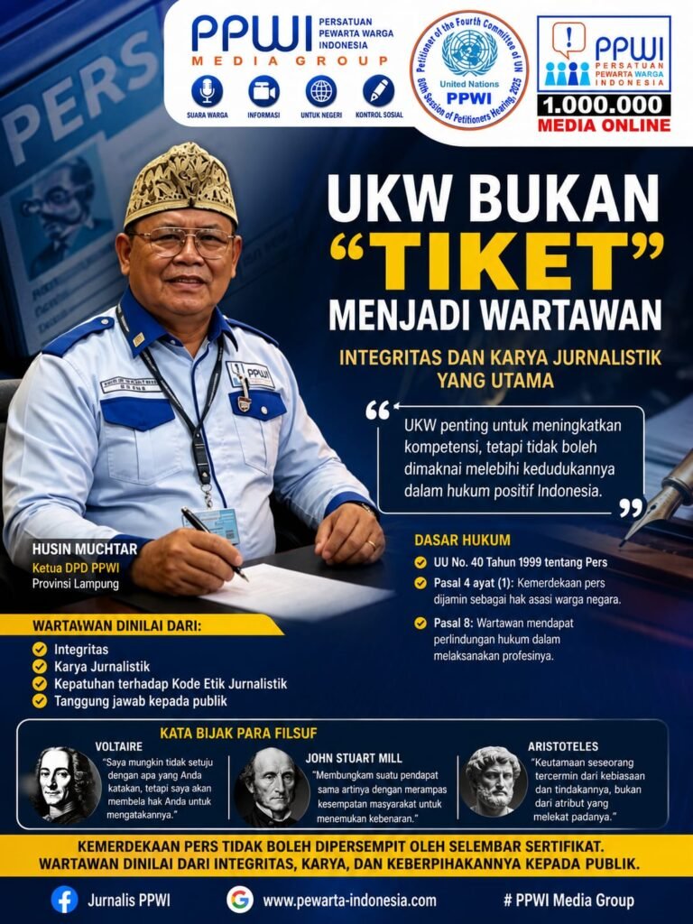 PPWI: Sertifikat UKW Bukan Syarat Wartawan Secara Legal. - thewasesanews.com