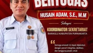 Husain Adam Koordinator Sekretariat Bawaslu Purwakarta. - thewasesanews.com