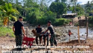 Satgas Bakti TNI Bangun Jembatan Bailey di Nias. - thewasesanews.com