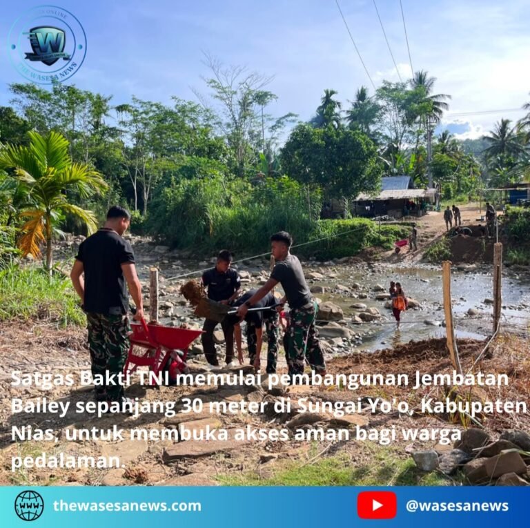 Satgas Bakti TNI Bangun Jembatan Bailey di Nias. - thewasesanews.com