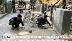Pembangunan Jembatan Aramco Kodim 0213 Nias Rampung. - thewasesanews.com