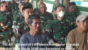 Nobar Piala Dunia Koramil 411-01/Metro Bersama Warga. - thewasesanews.com