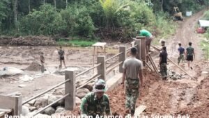 Bakti TNI Bangun Jembatan Aramco Tapanuli Utara. - thewasesanews.com