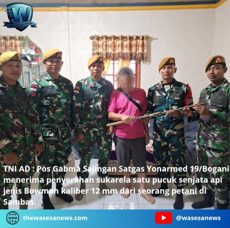 Satgas Yonarmed 19 Bogani Terima Senjata Api di Sambas. - thewasesanews.com