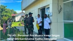 Satgas Yonif 645 Bersihkan Puskesmas Airu Papua. - thewasesanews.com