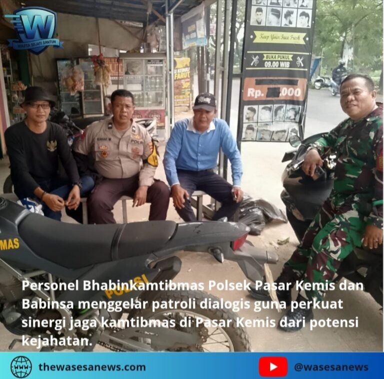 Perkuat Sinergi Jaga Kamtibmas di Pasar Kemis Melalui Patroli. - thewasesanews.com