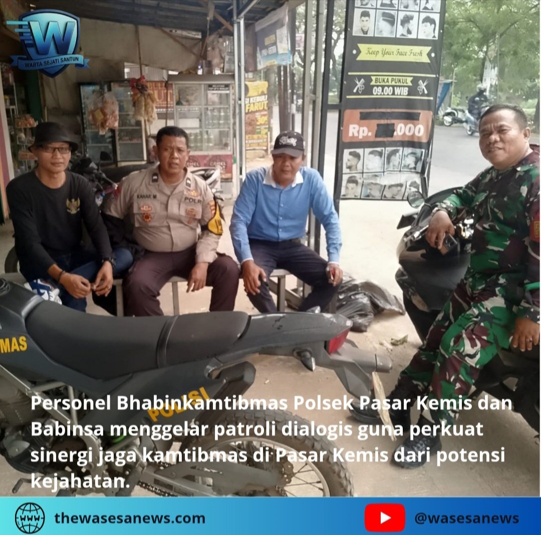 Perkuat Sinergi Jaga Kamtibmas di Pasar Kemis Melalui Patroli. - thewasesanews.com
