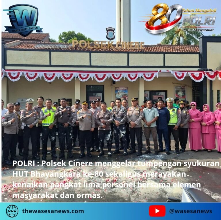 HUT Bhayangkara Polsek Cinere Gelar Syukuran Kenaikan Pangkat. - thewasesanews.com