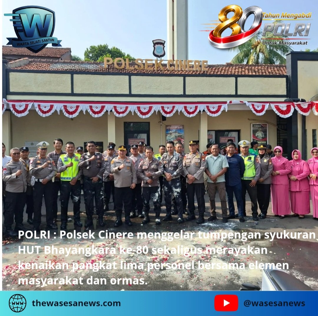 HUT Bhayangkara Polsek Cinere Gelar Syukuran Kenaikan Pangkat. - thewasesanews.com