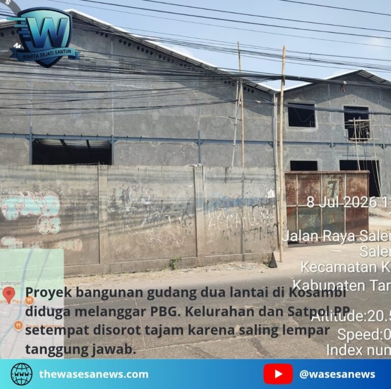 Gudang di Kosambi Diduga Melanggar PBG. - thewasesanews.com