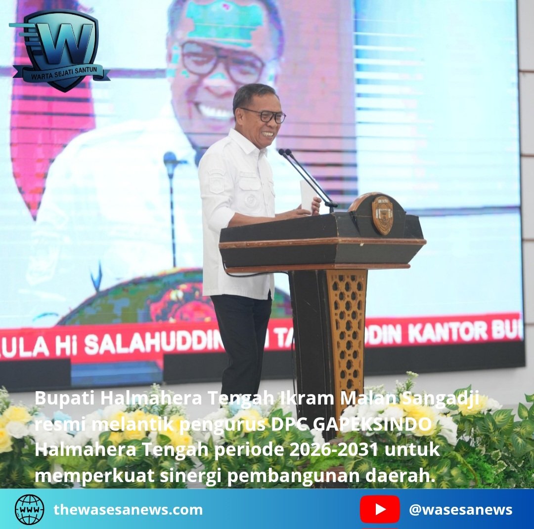 Bupati Lantik Pengurus GAPEKSINDO Halmahera Tengah. - thewasesanews.com