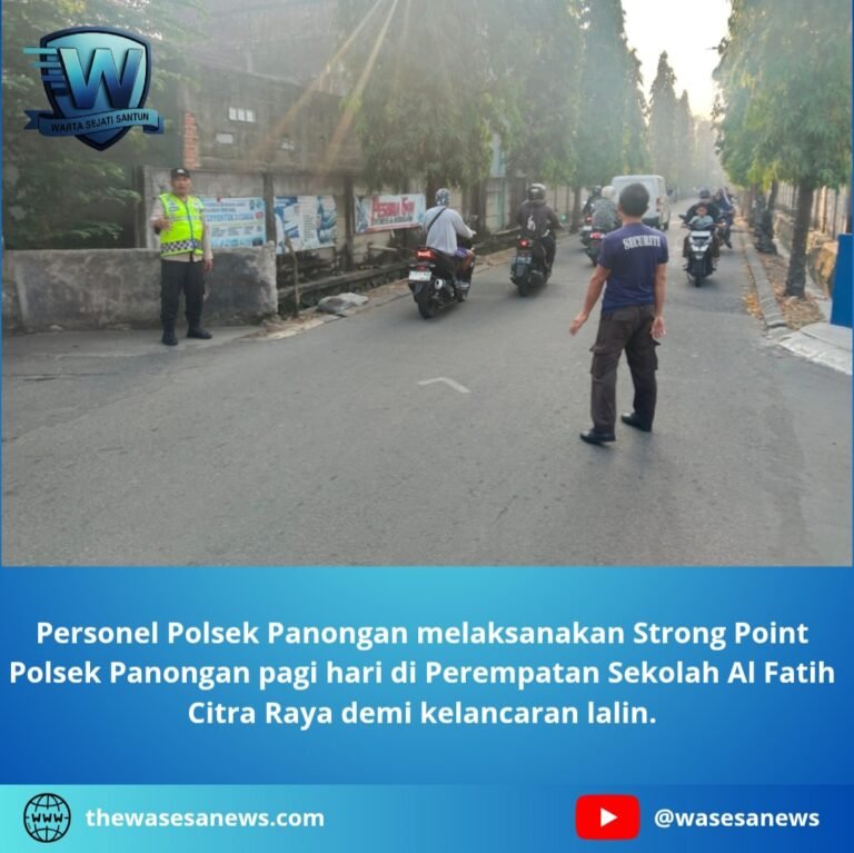 Strong Point Polsek Panongan Jaga Lalin Sekolah. - thewasesanews.com
