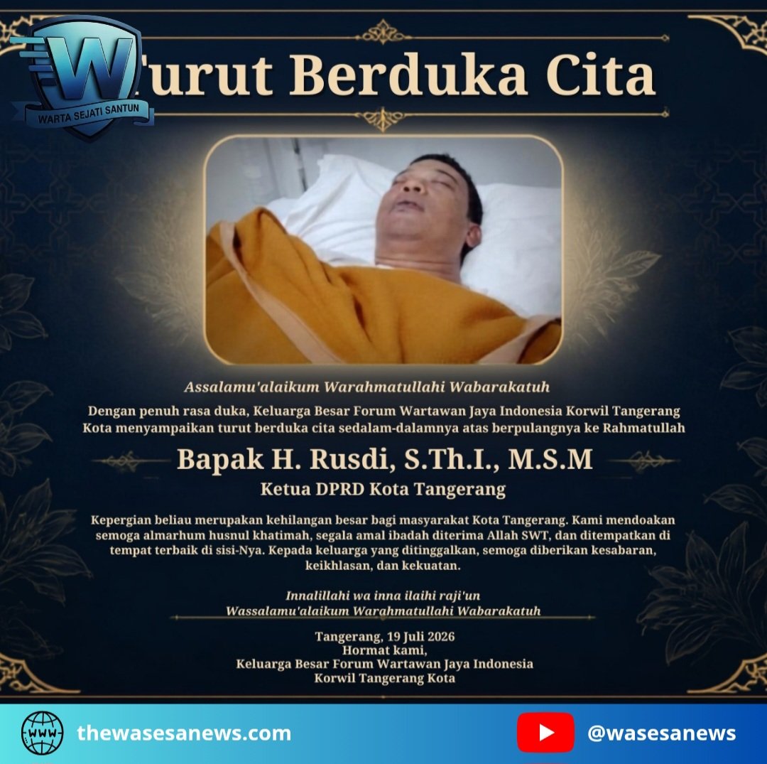 Ketua DPRD Kota Tangerang H Rusdi Meninggal Dunia. - thewasesanews.com
