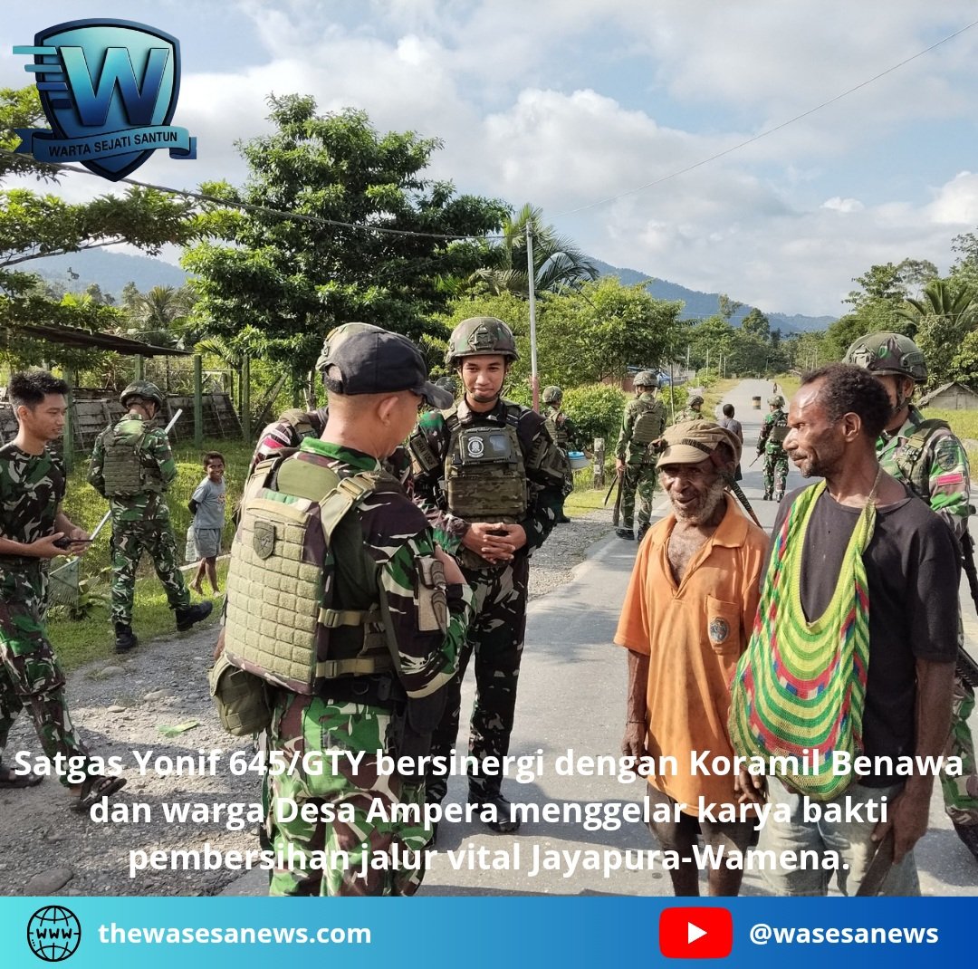 Satgas Yonif 645/GTY Gelar Karya Bakti di Yalimo. - thewasesanews.com