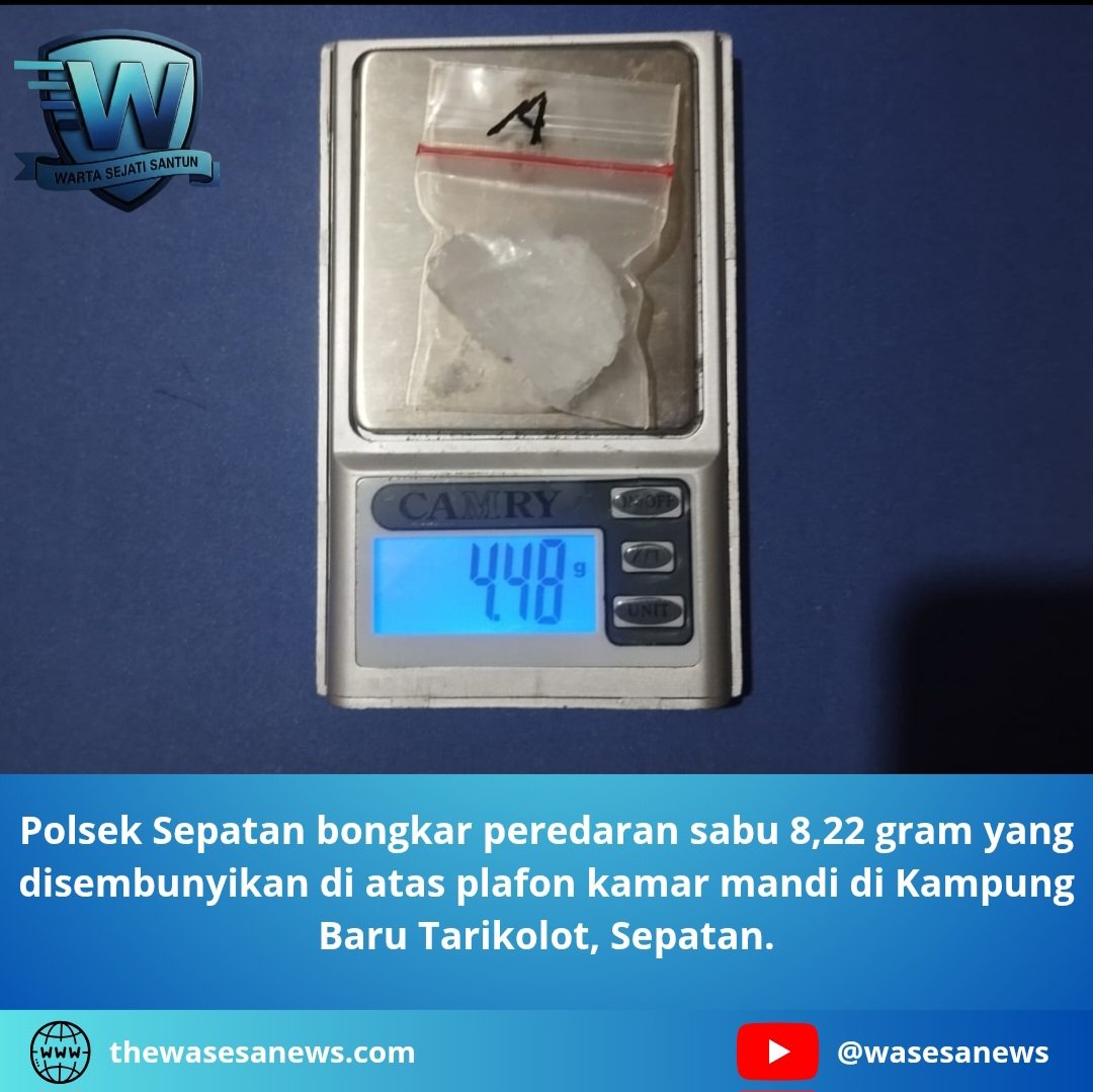 Polsek Sepatan Bongkar Peredaran Sabu 822 Gram. - thewasesanews.com