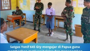 Satgas Yonif 645 Gty Mengajar di Papua. - thewasesanews.com