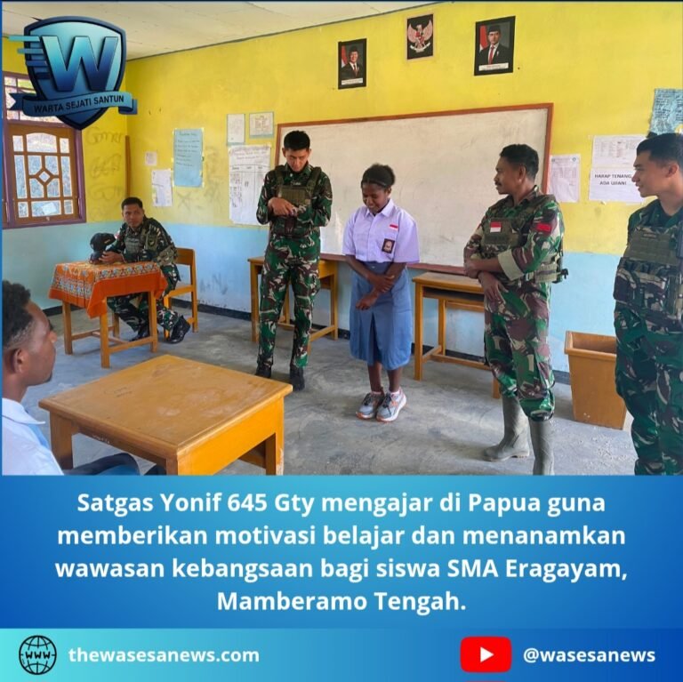 Satgas Yonif 645 Gty Mengajar di Papua. - thewasesanews.com
