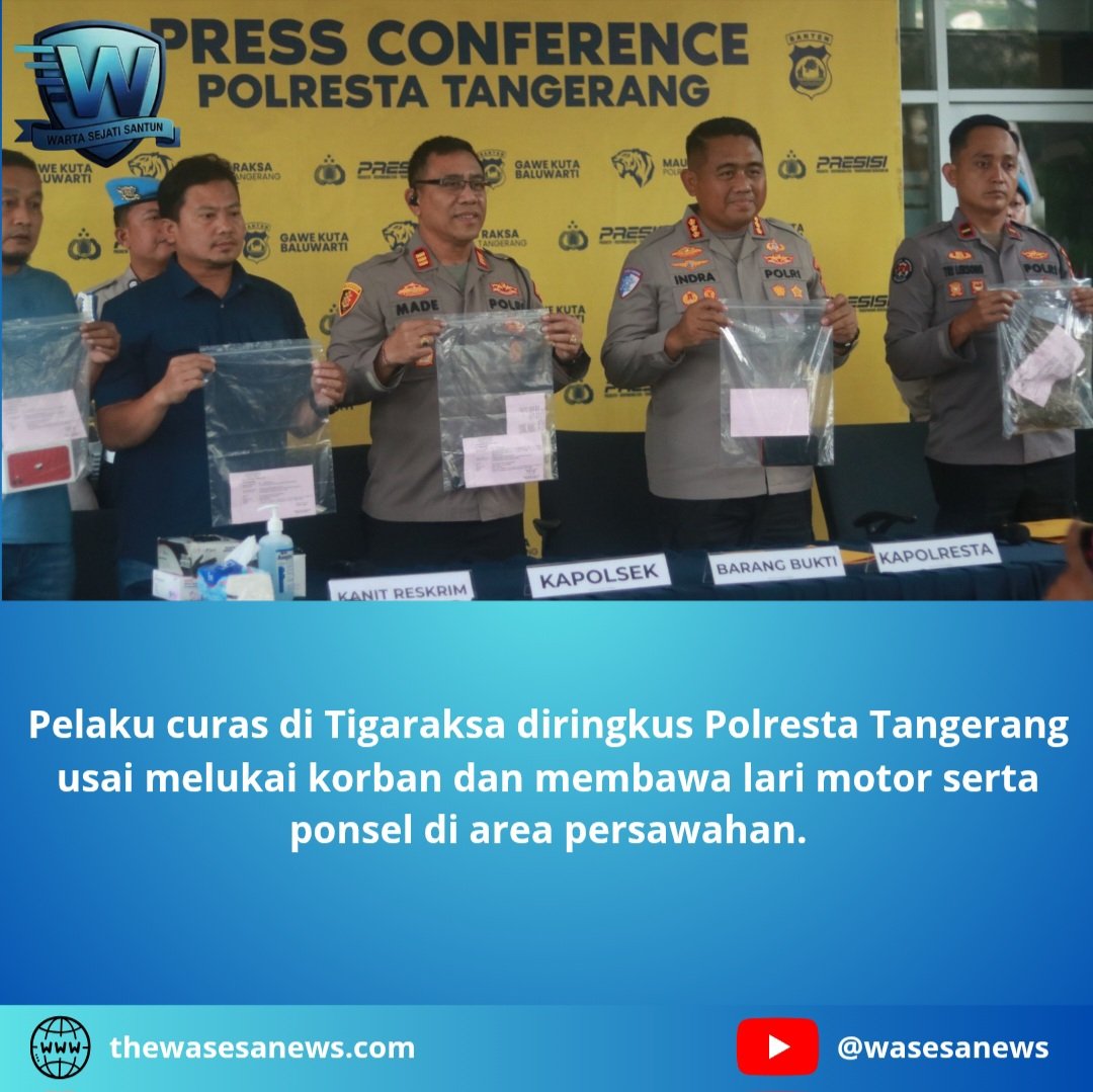 Pelaku Curas di Tigaraksa Diringkus Polresta Tangerang. - thewasesanews.com