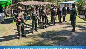 Aksi Bersih Pasar Kelila Satgas Yonif 645 Gty. - thewasesanews.com