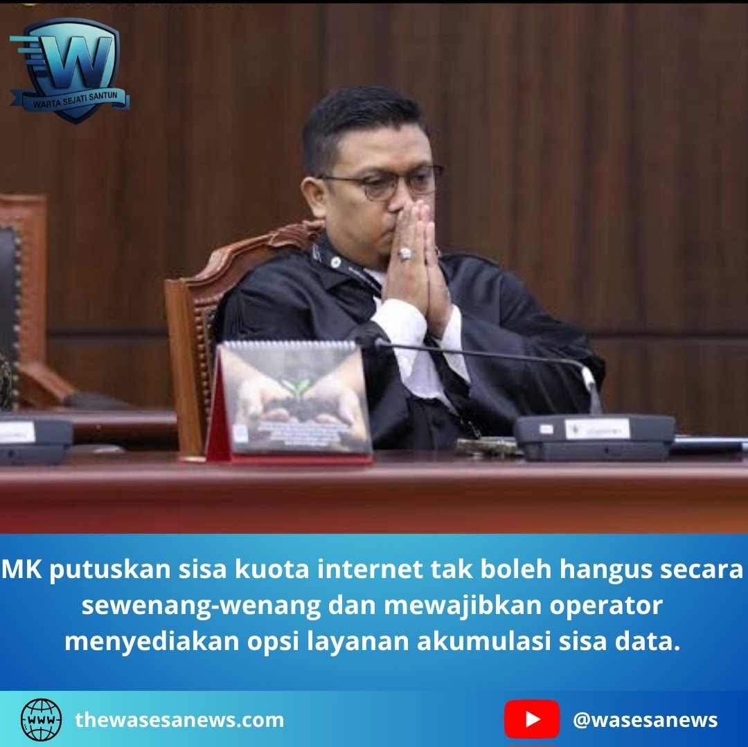 MK Putuskan Sisa Kuota Internet Tak Boleh Hangus. - thewasesanews.com