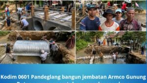 Kodim 0601 Pandeglang Bangun Jembatan Armco Gunung Datar. - thewasesanews.com