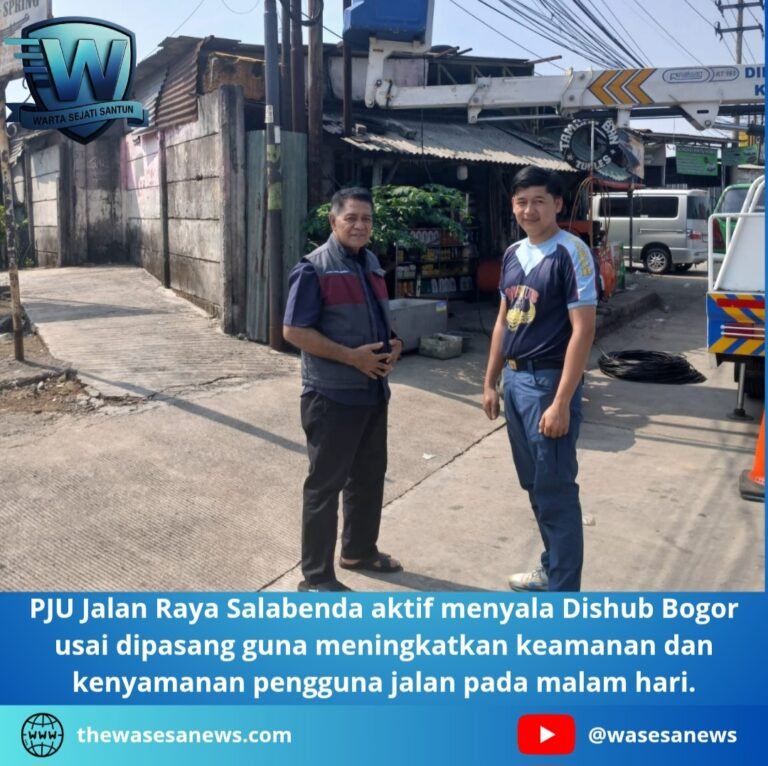 PJU Jalan Raya Salabenda Aktif Menyala Dishub Bogor. - thewasesanews.com
