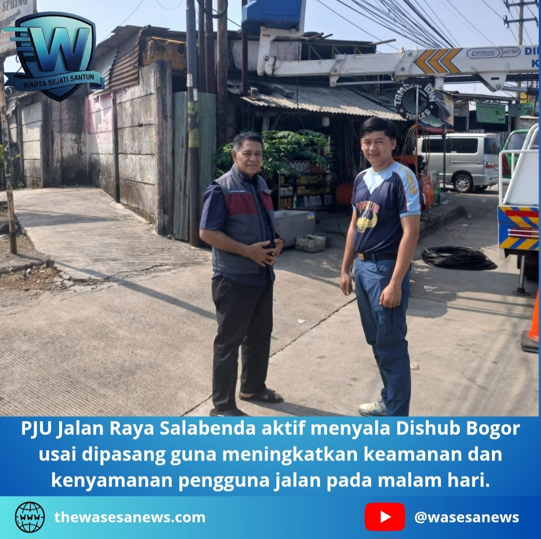 PJU Jalan Raya Salabenda Aktif Menyala Dishub Bogor. - thewasesanews.com