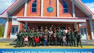 Satgas Yonif 645 Gty Ibadah Minggu Bersama Warga Napua. - thewasesanews.com