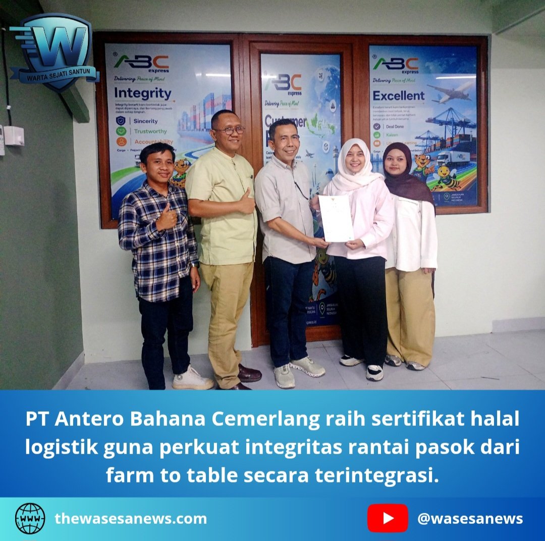 PT Antero Bahana Cemerlang Raih Sertifikat Halal. - thewasesanews.com