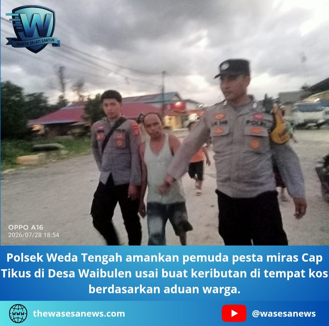 Polsek Weda Tengah Amankan Pemuda Pesta Miras Cap Tikus. - thewasesanews.com