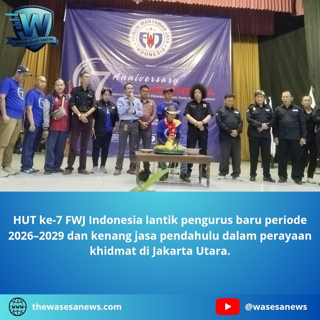 HUT ke-7 FWJ Indonesia Lantik Pengurus Baru. - thewasesanews.com