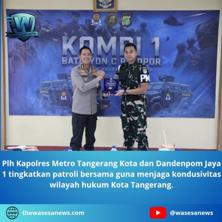 Plh Kapolres Metro Tangerang Kota dan Dandenpom Jaya 1 Tingkatkan Patroli. - thewasesanews.com
