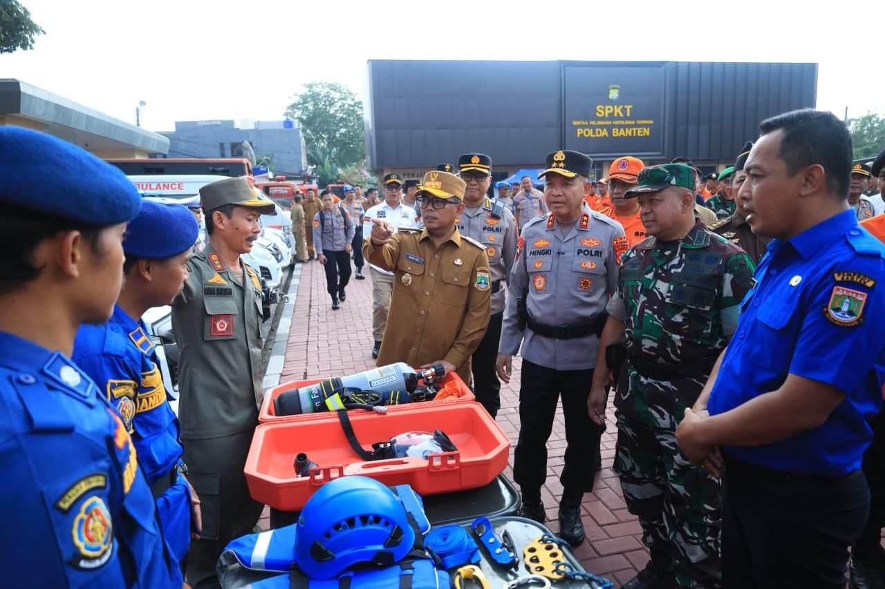polda banten gelar apel siaga karhutla. - thewasesanews.com
