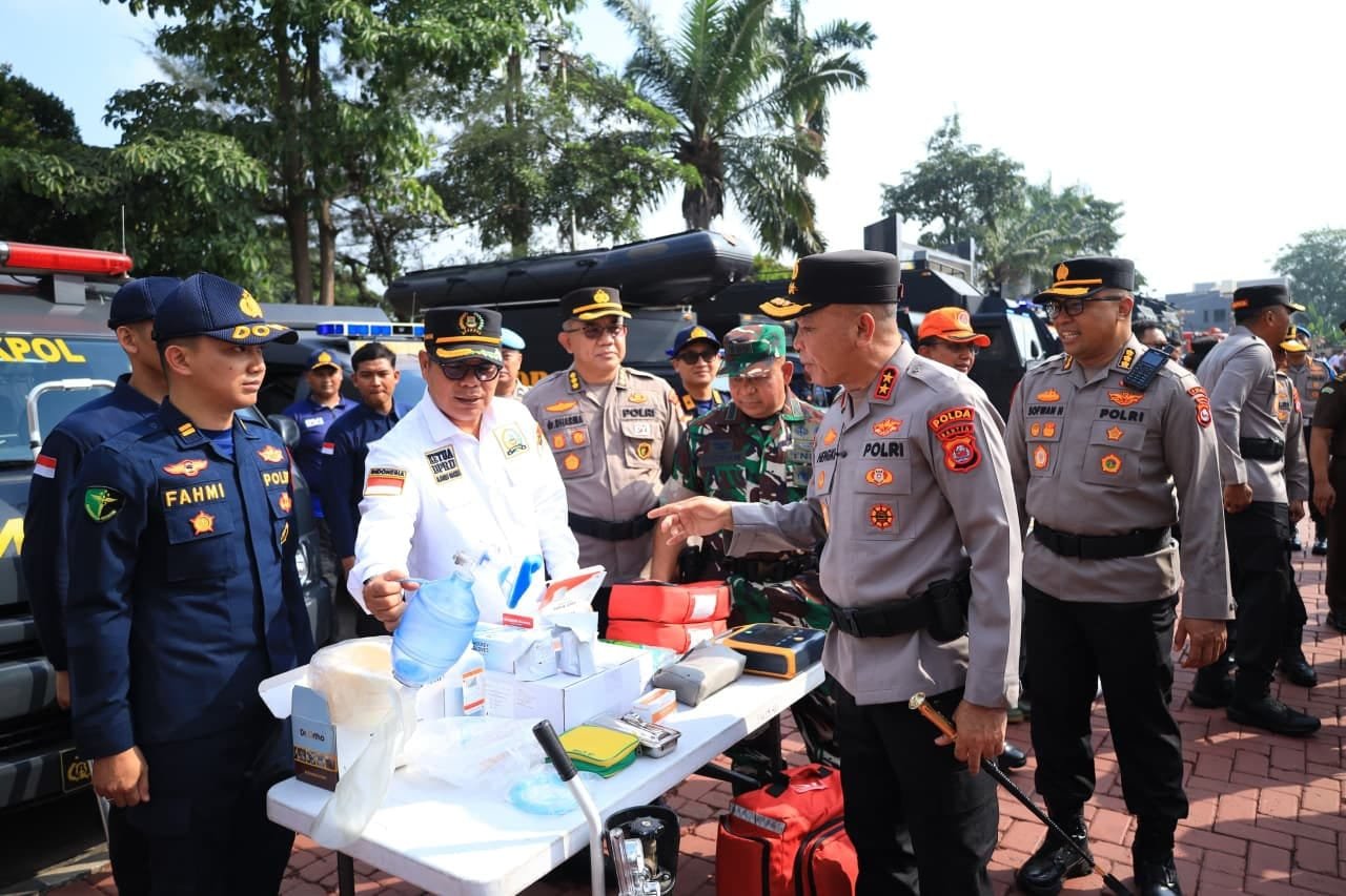 polda banten gelar apel siaga karhutla. - thewasesanews.com