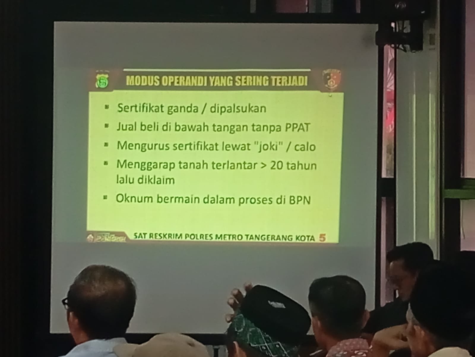 polres metro tangkot cegah mafia tanah. - thewasesanews.com