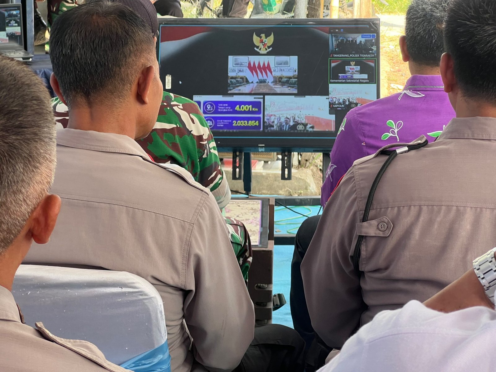 polsek tigaraksa hadiri peresmian jembatan merah putih. - thewasesanews.com