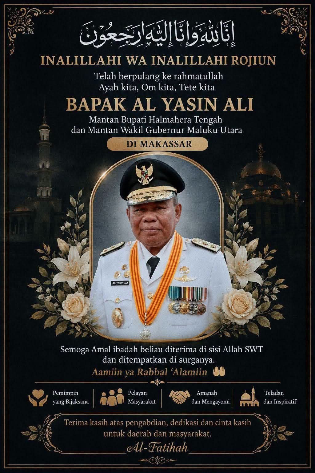 tokoh pembangunan halmahera tengah al yasin ali wafat. - thewasesanews.com