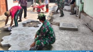 TMMD Sengkuyung Serengan Garap Pavingisasi Jalan 97 Meter. - thewasesanews.com