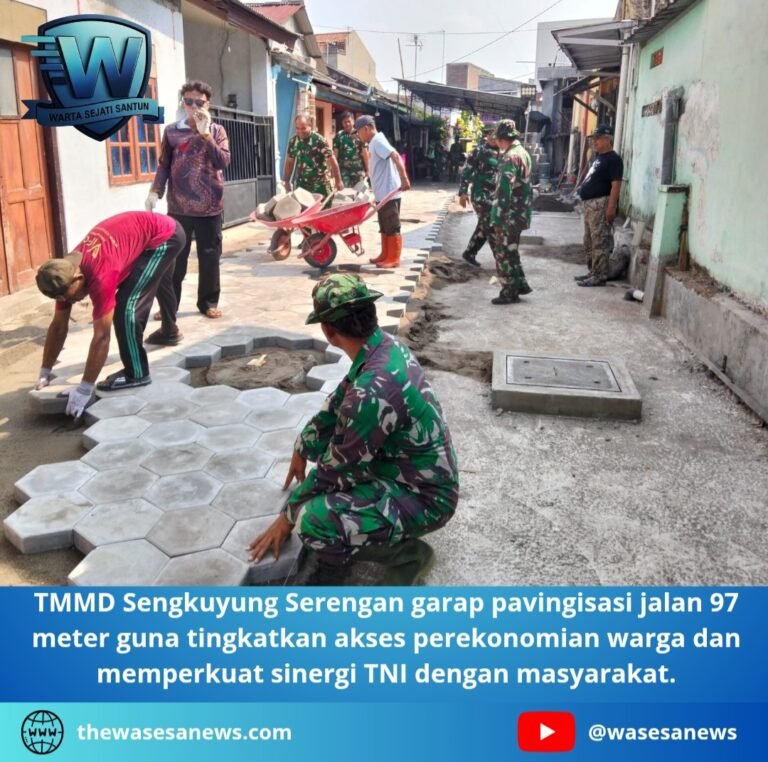TMMD Sengkuyung Serengan Garap Pavingisasi Jalan 97 Meter. - thewasesanews.com