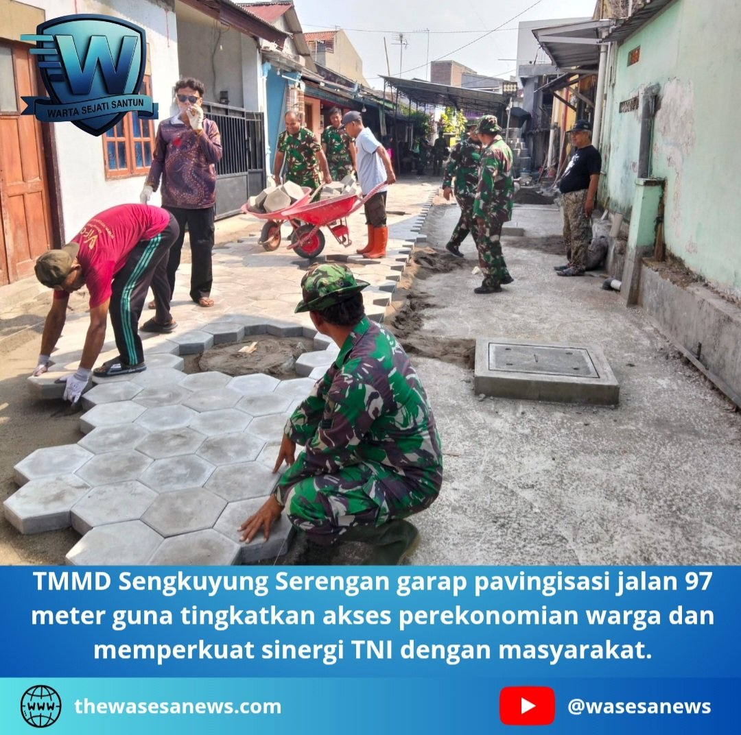 TMMD Sengkuyung Serengan Garap Pavingisasi Jalan 97 Meter. - thewasesanews.com
