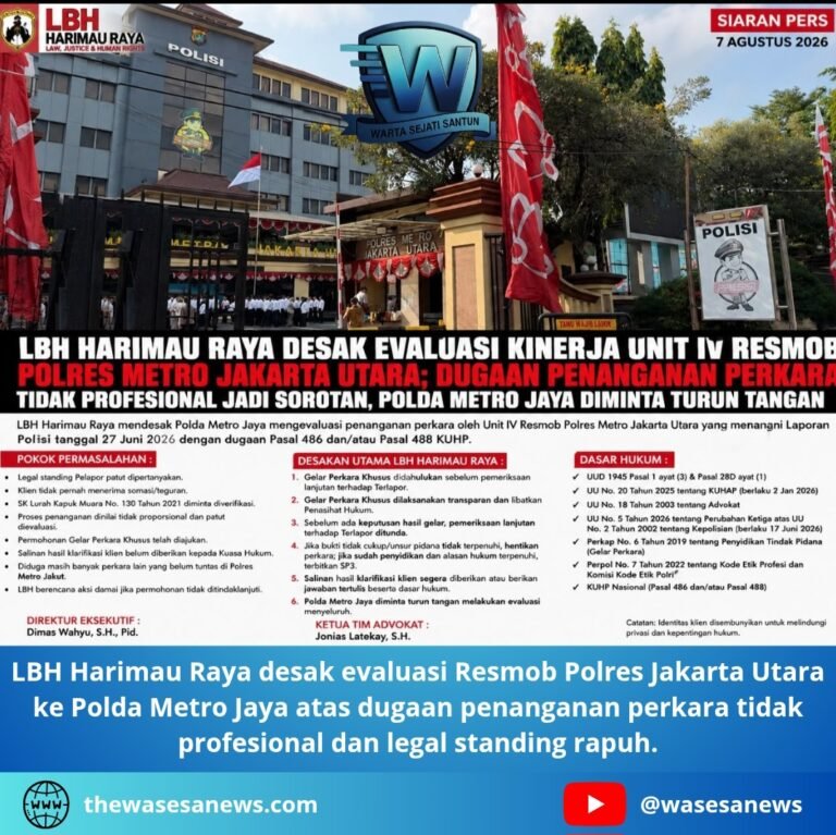 lbh harimau raya desak evaluasi resmob polres jakarta utara. - thewasesanews.com