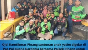 ojol kamtibmas pinang santunan anak yatim. - thewasesanews.com