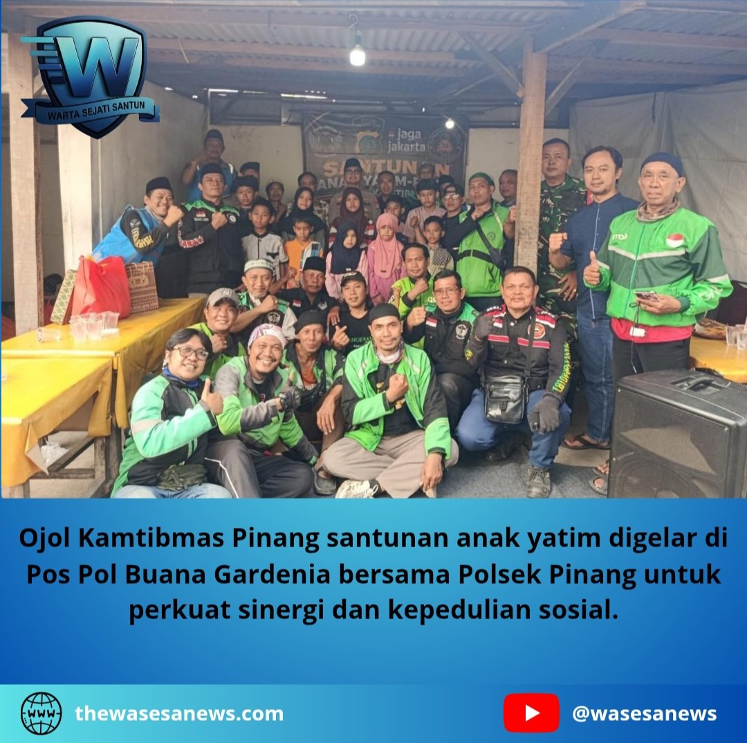 ojol kamtibmas pinang santunan anak yatim. - thewasesanews.com