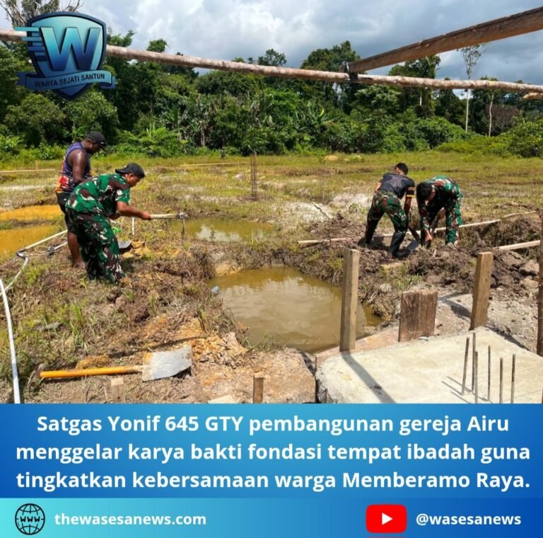 satgas yonif 645 gty pembangunan gereja airu. - thewasesanews.com