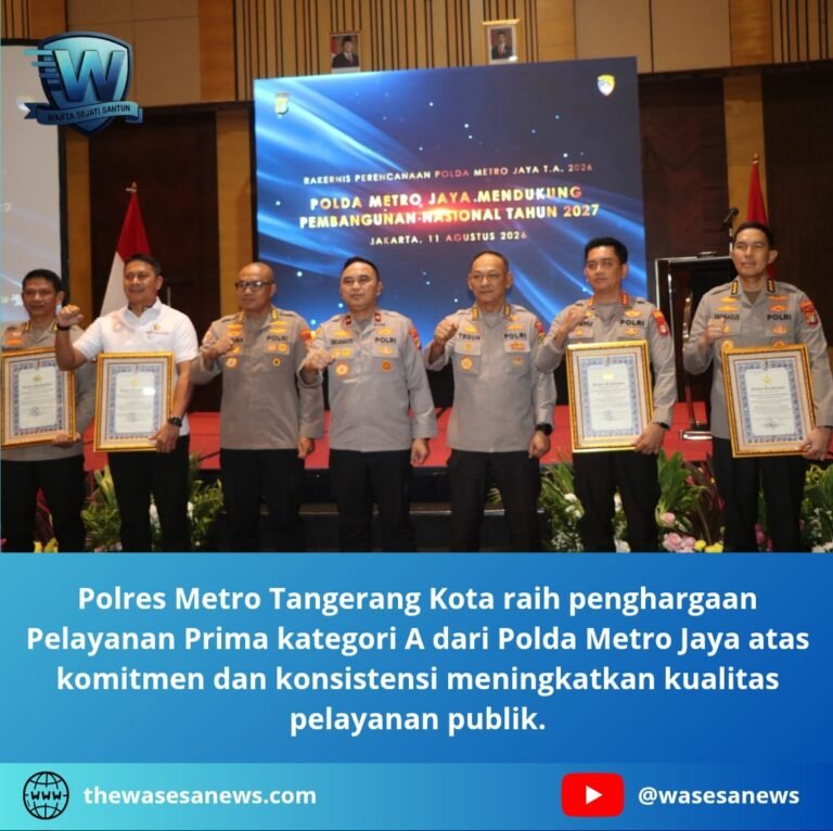 polres metro tangerang kota raih penghargaan pelayanan prima kategori a. - thewasesanews.com