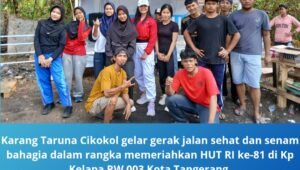 karang taruna cikokol gelar gerak jalan sehat. - thewasesanews.com