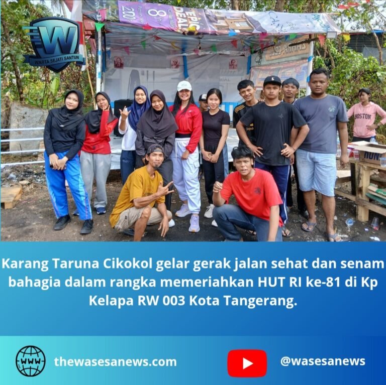 karang taruna cikokol gelar gerak jalan sehat. - thewasesanews.com