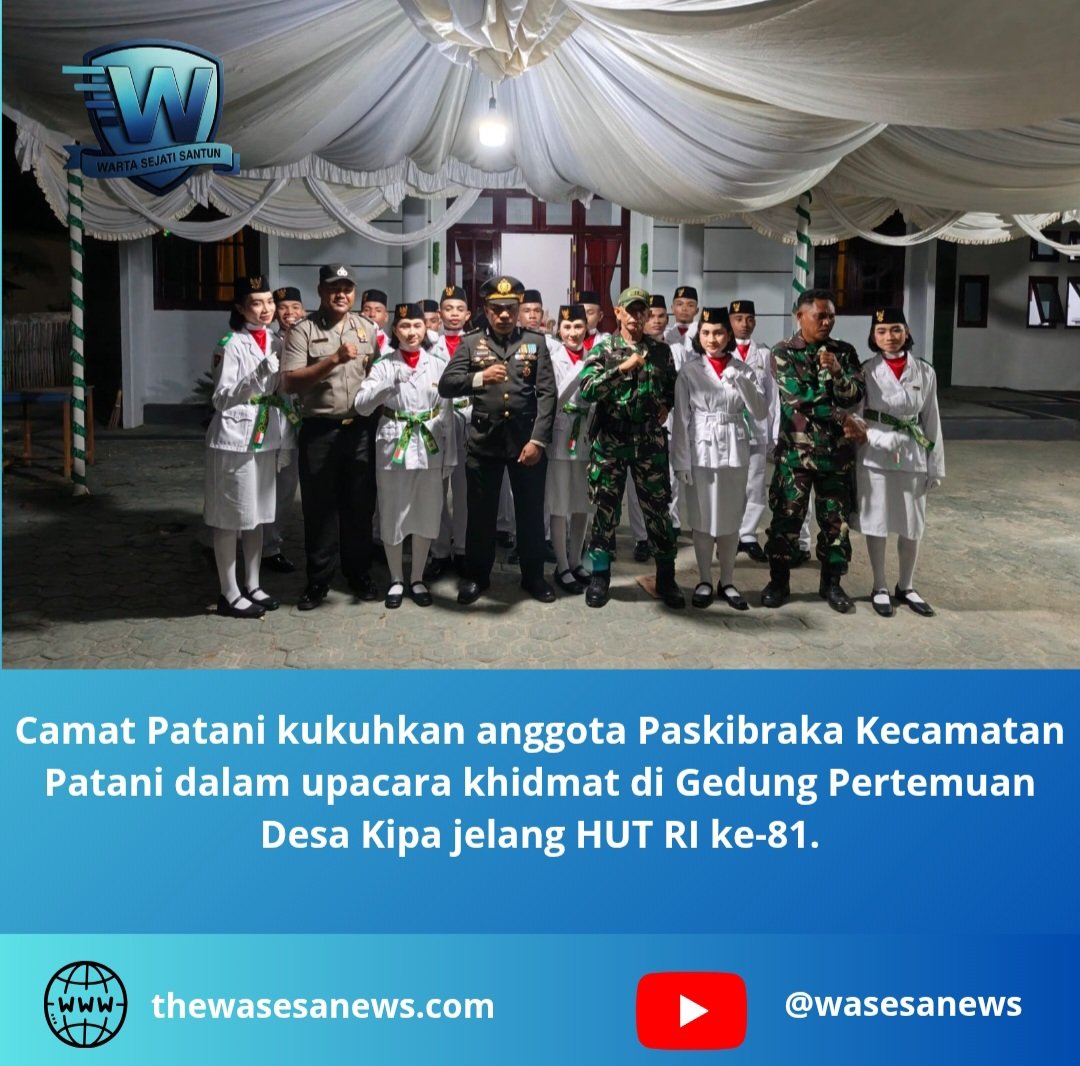 camat patani kukuhkan anggota paskibraka. - thewasesanews.com