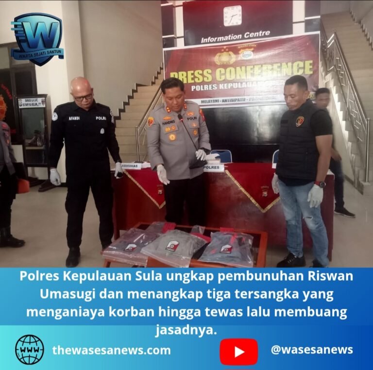 polres kepulauan sula ungkap pembunuhan riswan umasugi. - thewasesanews.com